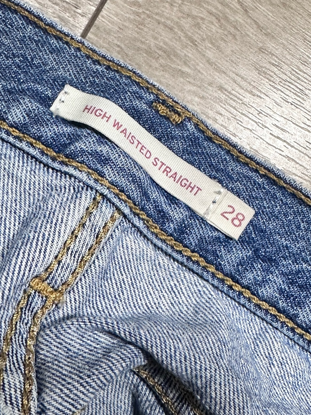 Levi’s High Waisted Straight Leg Jeans Medium Wash Cotton & Hemp Blend - Picture 7 of 15